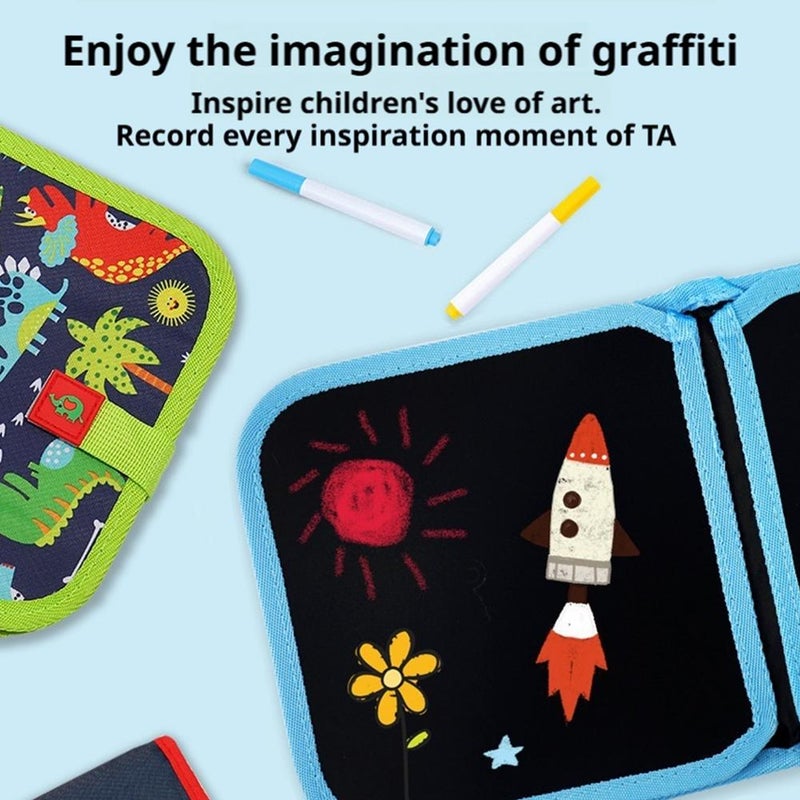 Portable Drawing Book, reusable scribble book and markers, Erasable Reusable Sketchpad with Pen and Storage Bag (B 14) - Image 5